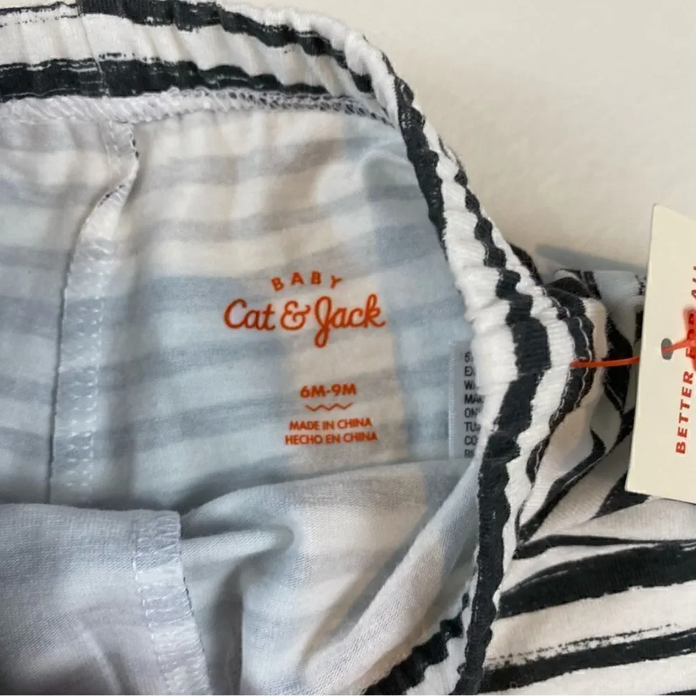 Cat & Jack Joggers Striped Neon 6-9 Months NWT